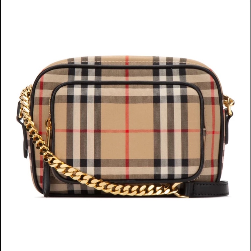 BURBERRY Vintage check print camera bag